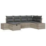 vidaXL Set de salon de jardin 6 pièces avec coussins gris clair en poly rotin