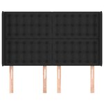 vidaXL Tête de lit avec oreilles Noir 147x16x118/128 cm Similicuir