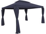 Tonnelle-Pergola en aluminium "Clélia" - 3 x 4 m - Gris Bleu  foncé