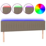 vidaXL Tête de lit à LED Taupe 180x5x78/88 cm Tissu