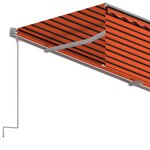 vidaXL Auvent manuel rétractable avec store 4x3 m Orange et marron