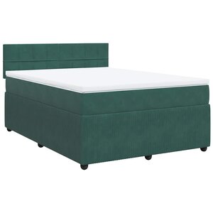 vidaXL Sommier à lattes de lit et matelas Vert foncé 160x200cm Velours