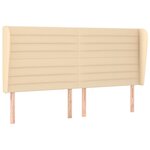 vidaXL Tête de lit avec oreilles Crème 203x23x118/128 cm Tissu
