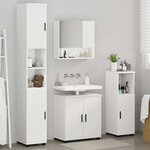 vidaXL Ensemble de mobilier de salle de bain Montage mural 4 Pièces Blanc