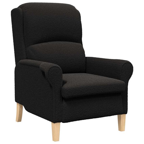 vidaXL fauteuil Noir Tissu en Sherpa doux
