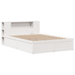 vidaXL Cadre de lit sans matelas blanc 135x190 cm bois de pin massif