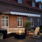 vidaXL Cadre de store manuel avec LEDs Blanc et anthracite 3 5 x 2 5 m