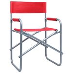 vidaXL Chaises de metteur en scène 2 Pièces Acier Rouge