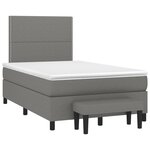 vidaXL Sommier à lattes de lit avec matelas Gris foncé 120x200cm Tissu