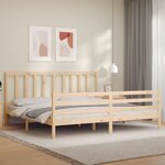 vidaXL Cadre de lit avec tête de lit 200x200 cm bois massif