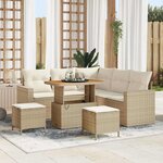 vidaXL Ensemble de canapé de jardin avec coussin 8 Pièces beige et crème