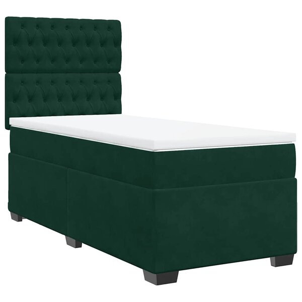 vidaXL Sommier à lattes de lit et matelas Vert foncé 80x200 cm Velours