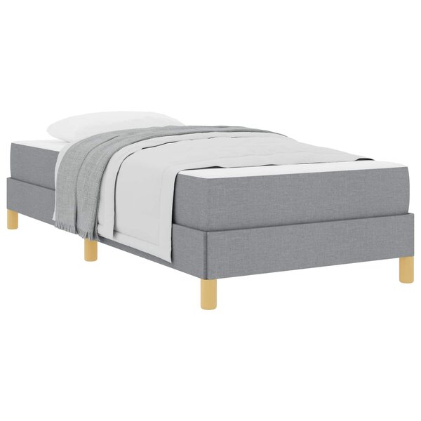 vidaXL Lit à ressorts avec matelas Gris clair 90 x 200 cm tissu