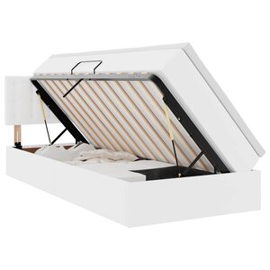 vidaXL Lit avec rangement et LED avec matelas Blanc pur 100 x 200 cm