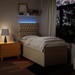 vidaXL Sommier à lattes de lit avec matelas Crème 100x200 cm Tissu