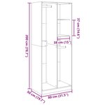 vidaXL Garde-robe sonoma gris 80x50x200 cm bois d'ingénierie