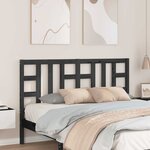 vidaXL Tête de lit Noir 146x4x100 cm Bois massif de pin