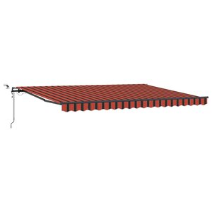 vidaXL Auvent Rétractable avec orange et marron 450 × 350 cm tissu