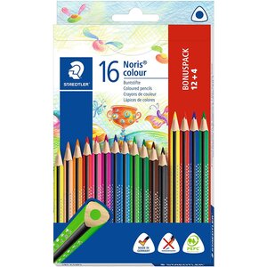 Etui de 12 + 4 crayons de couleur triangulaire noris colour staedtler