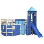 vidaXL Rideaux pour lit mezzanine avec tour bleu polyester