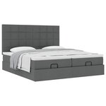 VidaXL Cadre de lit ottoman avec matelas gris foncé 200x200cm tissu