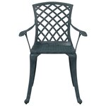 vidaXL Chaises de jardin lot de 2 vert aluminium coulé