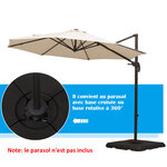Pied de parasol lot de 4 dalles pour parasol à lester dim. tot. 100L x 100l x 9 5H cm HDPE noir