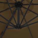 vidaXL Parasol de jardin en porte-à-faux avec mât en acier taupe