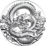 Pièce de monnaie en Argent 18888 Francs g 155.5 (5 oz) Millésime 2023 Coiled Dragon COILED DRAGON