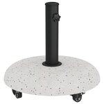 vidaXL Base de Parasol Sur Roues pour Poteaux de 37/42/52/58mm en Béton Blanc
