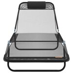 vidaXL Chaise longue pliante 2 Pièces Noir 182 x 55 x 85 5 cm Textilène