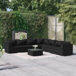 Vidaxl salon de jardin 8 pièces avec coussins résine tressée noir