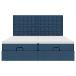 VidaXL Cadre de lit ottoman avec matelas bleu 180x200 cm tissu