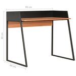 vidaXL Bureau Noir et marron 90x60x88 cm