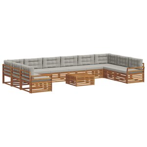 vidaXL Ensembles de canapés 11 pc Gris Naturel et Clair