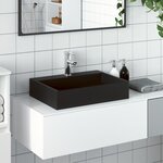 vidaXL Vasque 50x38x11 cm fonte minérale/marbre noir mat
