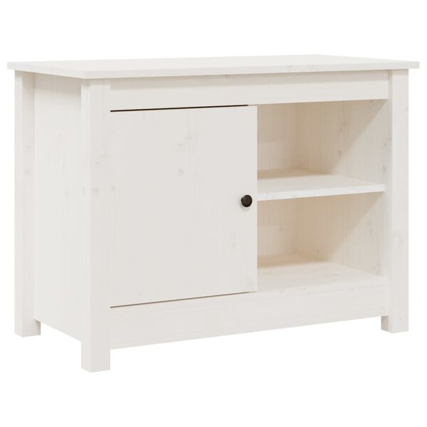 vidaXL Meuble TV Blanc 70x36 5x52 cm Bois de pin massif