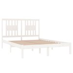 vidaXL Cadre de lit sans matelas blanc bois massif