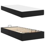 vidaXL Cadre de lit avec matelas avec matelas 2 Pièces Noir PVC