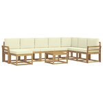 vidaXL Ensemble de canapés d'extérieur 9 pc Blanc et crème