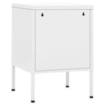 vidaXL Table de chevet Blanc 35x35x51 cm Acier