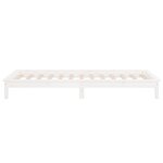 vidaXL Cadre de lit à LED blanc 90x190 cm simple bois massif