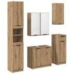 vidaXL Ensemble de mobilier de salle de bain 5 Pièces Chêne artisanal