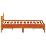 vidaXL Cadre de lit sans matelas cire marron 135x190cm bois pin massif
