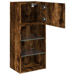 vidaXL Meubles TV avec lumières LED 2 Pièces chêne fumé 40 5x30x90 cm
