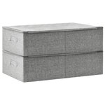 vidaXL Boîtes de rangement 2 Pièces Tissu 70x40x18 cm Gris