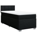 vidaXL Sommier à lattes de lit avec matelas Noir 100x200 cm Tissu