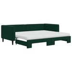 vidaXL Lit de jour avec gigogne et matelas vert foncé 90x200cm velours