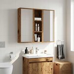 vidaXL Armoire murale de salle de bain Bois ancien 20 x 14 x 70 cm