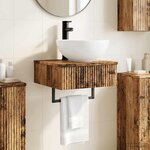 vidaXL Basin de lavage mural Bois ancien 40 x 41 x 40 5 cm